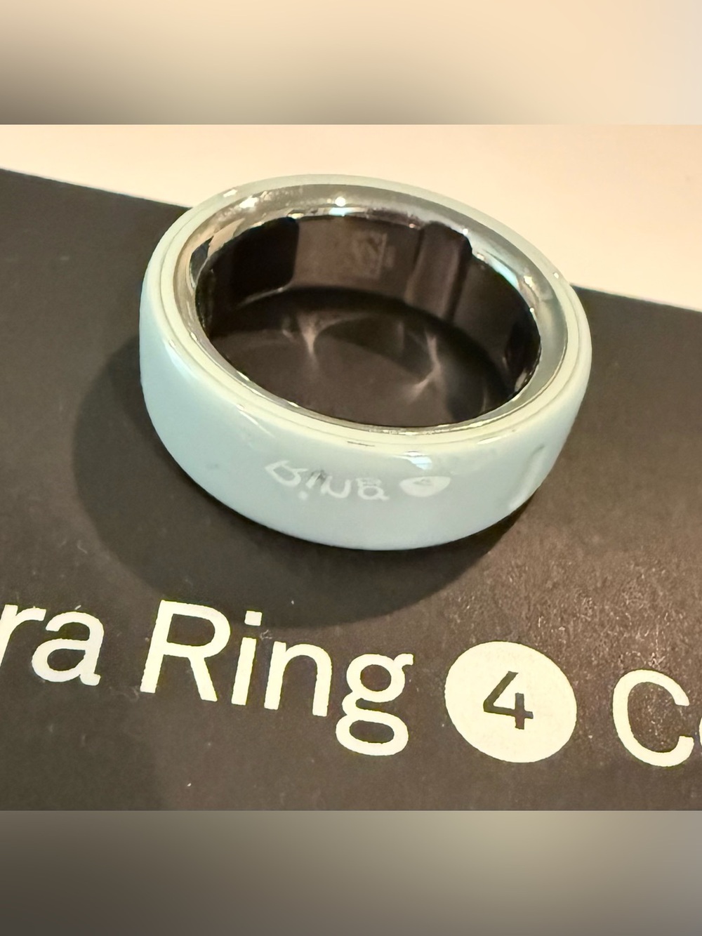 Oura Ceramic Ring in “Tide”with Silver Inner Band - Picture 2 of 2